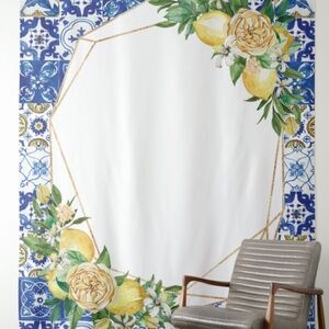 Lemon Mosaic Tiles Bridal Shower Welcome Backdrop